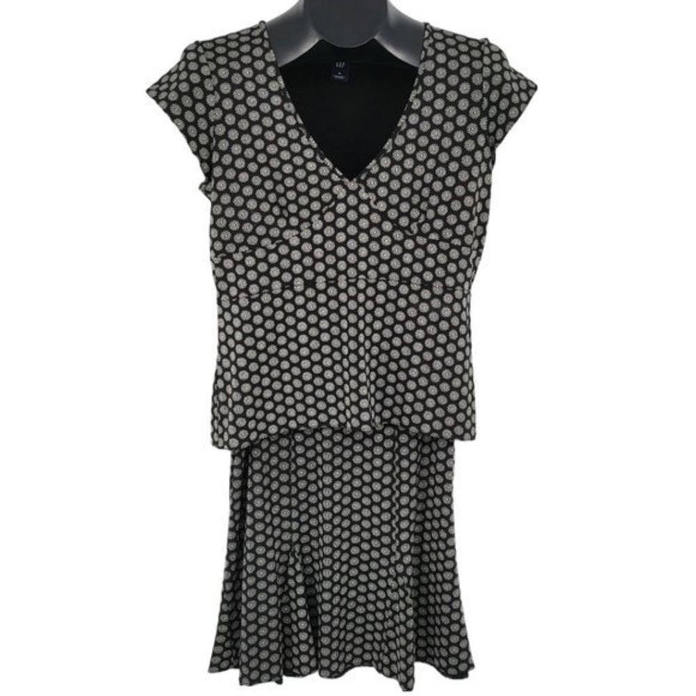 Gap 2 Piece Floral Black White Shirt Small Skirt Womens Medium Top Gapstretch‎